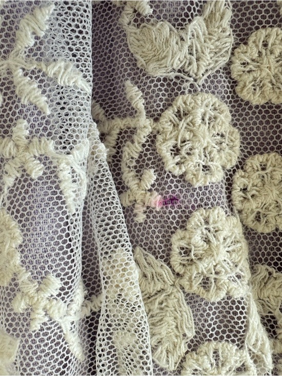 Caroline Kate Lavender Lace Overlay Linen Dress 6 - Picture 11 of 12